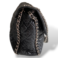 Bolsa Chanel Vintage Com Alça De Corrente Prata Bolsa Chanel Vintage Com Alça De Corrente Prata