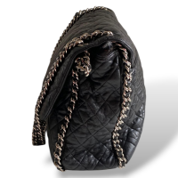 Bolsa Chanel Vintage Com Alça De Corrente Prata Bolsa Chanel Vintage Com Alça De Corrente Prata