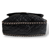 Bolsa Chanel Vintage Com Alça De Corrente Prata Bolsa Chanel Vintage Com Alça De Corrente Prata