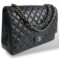 Bolsa Chanel Clássica Maxi Preta Single Flap