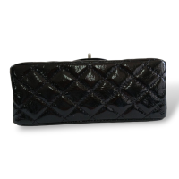 Bolsa Chanel Clássica 2.55 de Matelassê em Verniz Preta com ferragem grafite