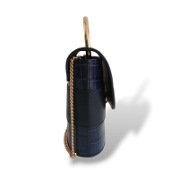 Bolsa Chloé Aby Lock Croco Marinho