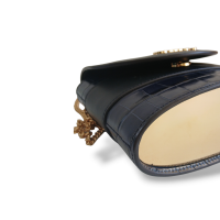 Bolsa Chloé Aby Lock Croco Marinho