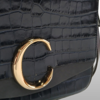 Bolsa Chloé Embossed Croco Azul Marinho Bolsa Chloé Embossed Croco Azul Marinho