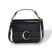Bolsa Chloé Embossed Croco Azul Marinho Bolsa Chloé Embossed Croco Azul Marinho