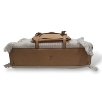 Mala de Mão Chloé Wool Knit Edith Off White com Caramelo