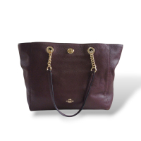 Bolsa Coach Turnlock Chain Vinho