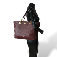 Bolsa Coach Turnlock Chain Vinho