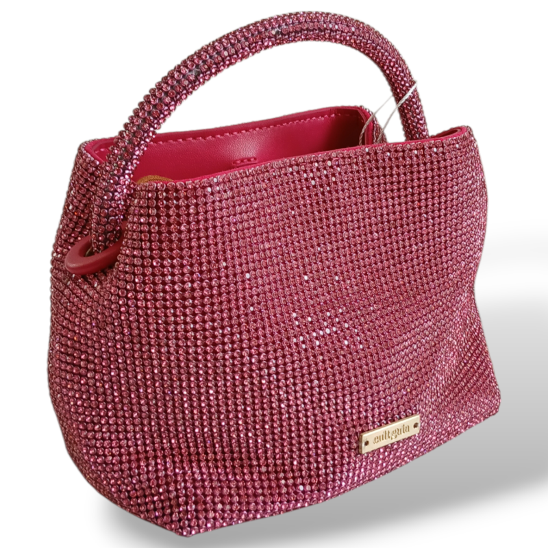 Bolsa Cult Gaia Solene Mini Strass Rosa 