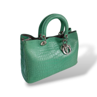 Bolsa Christian Dior Lady Dior Croco Verde Bolsa Christian Dior Lady Dior Croco Verde