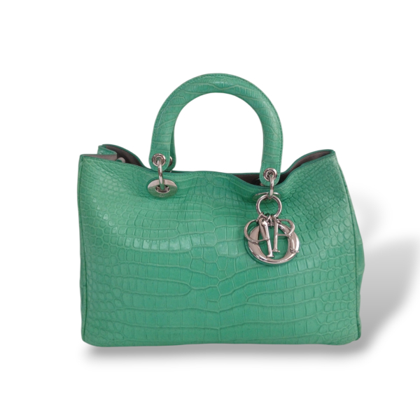 Bolsa Christian Dior Lady Dior Croco Verde