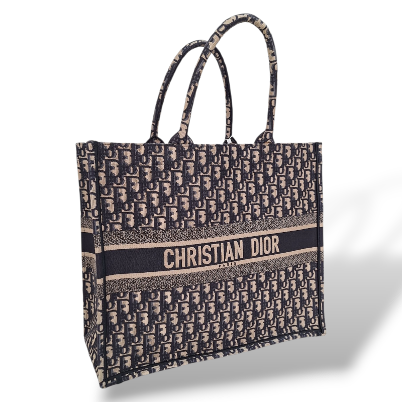 Bolsa Christian Dior Book Tote Azul e Branca 