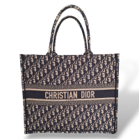 Bolsa Christian Dior Book Tote Azul e Branca 