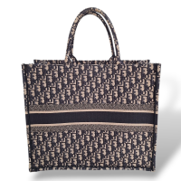 Bolsa Christian Dior Book Tote Azul e Branca 