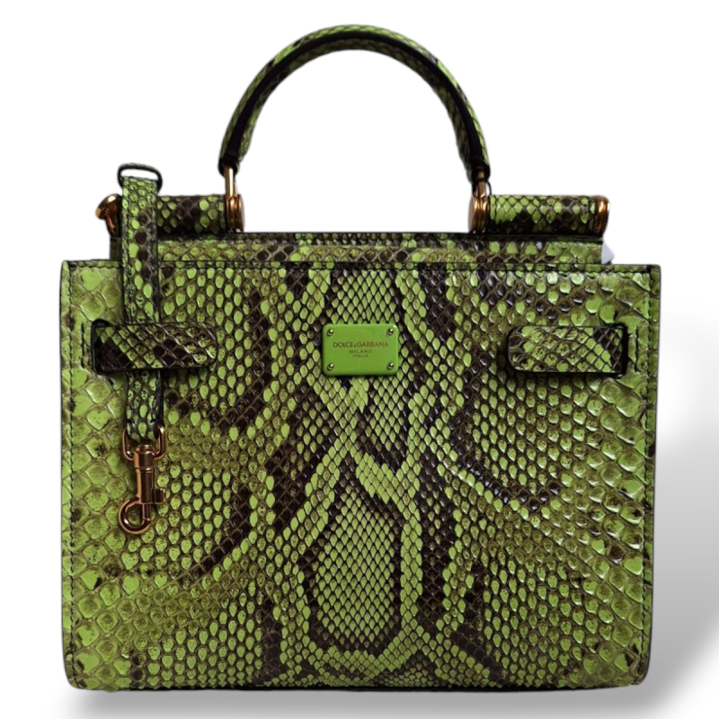 Bolsa Dolce Gabbana Sicily 62 Python Verde  Bolsa Dolce Gabbana Sicily 62 Python Verde