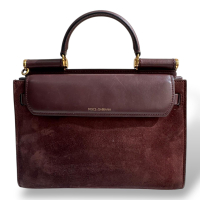 Bolsa Dolce Gabbana Sicily 62 Média Camurça Marrom