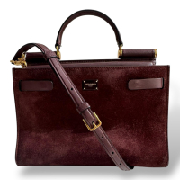 Bolsa Dolce Gabbana Sicily 62 Média Camurça Marrom