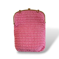 Bolsa Fendi Baguette Crochê Rosa Bolsa Fendi Baguette Crochê Rosa