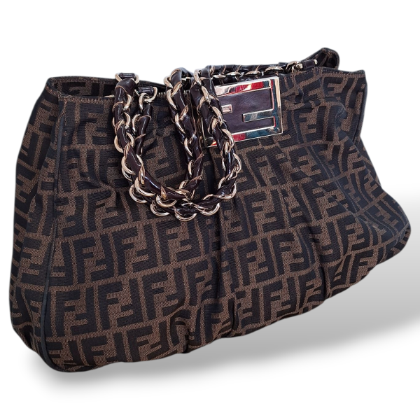 Bolsa Fendi Mia Zucca Canvas Tote