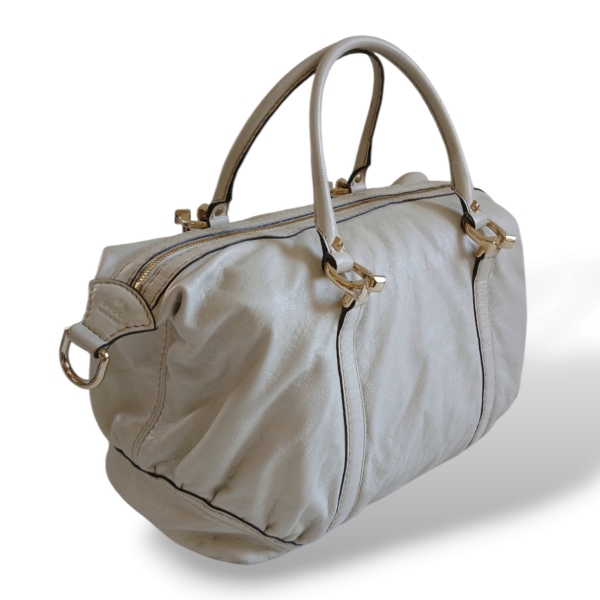Bolsa Gucci Horsebit Nail Boston Off White