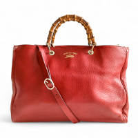 Bolsa Gucci Bamboo Shopper Vermelha 