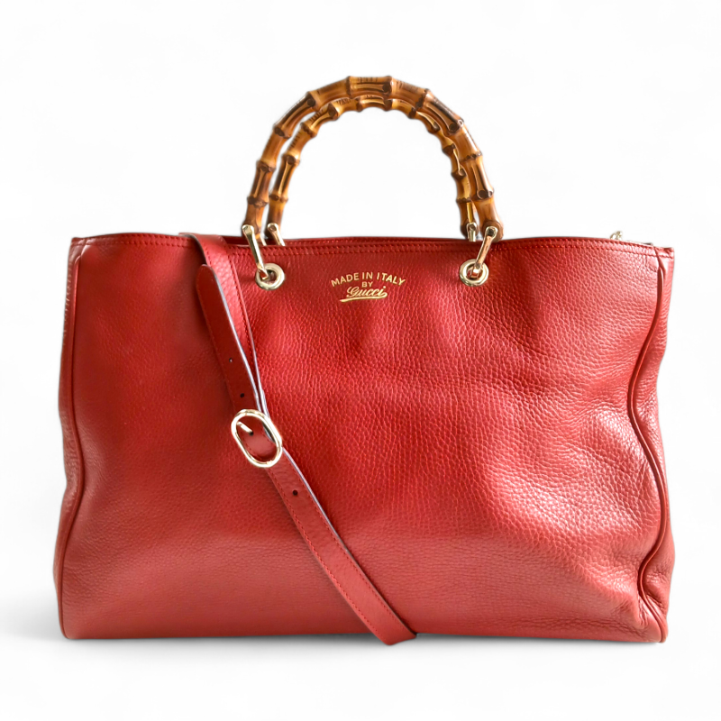 Bolsa Gucci Bamboo Shopper Vermelha 