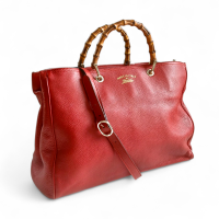 Bolsa Gucci Bamboo Shopper Vermelha 