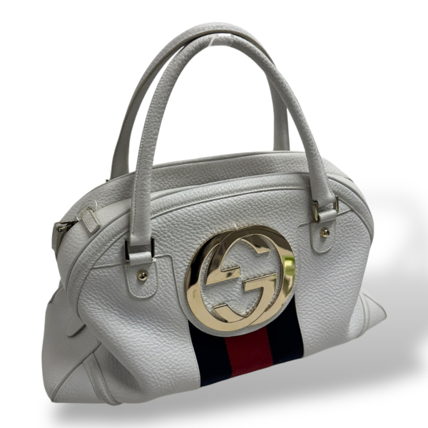 Bolsa Gucci Branca com GG Dourado