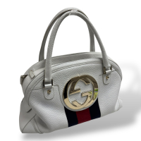 Bolsa Gucci Branca com GG Dourado