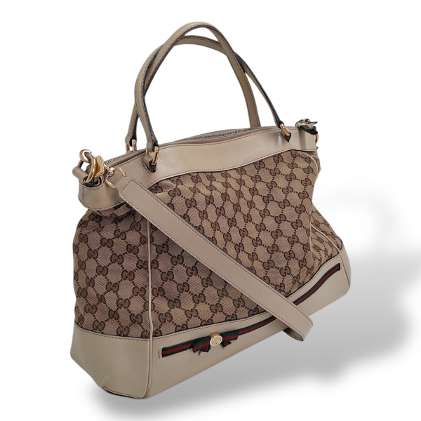 Bolsa Gucci Mayfair Web Bow Off White