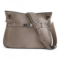 Bolsa Hermès Jypsiere 34 Beige Marfa Couro Clemence Ferragem Palladium