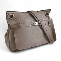 Bolsa Hermès Jypsiere 34 Beige Marfa Couro Clemence Ferragem Palladium