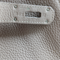 Bolsa Hermès Jypsiere 34 Beige Marfa Couro Clemence Ferragem Palladium