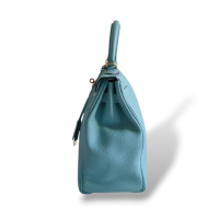 Bolsa Hermès Kelly 32 Bleu Atoll com Gold Bolsa Hermès Kelly 32 Bleu Atoll com Gold