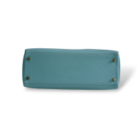 Bolsa Hermès Kelly 32 Bleu Atoll com Gold Bolsa Hermès Kelly 32 Bleu Atoll com Gold