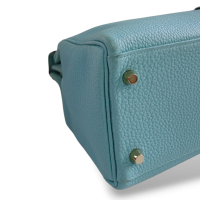 Bolsa Hermès Kelly 32 Bleu Atoll com Gold Bolsa Hermès Kelly 32 Bleu Atoll com Gold