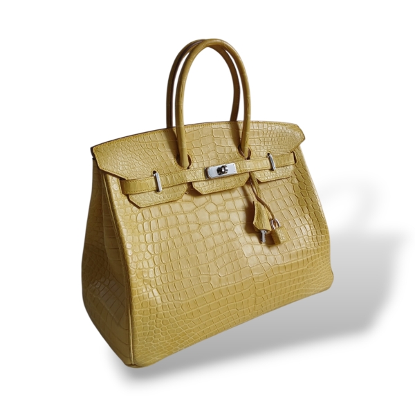 Bolsa Hermès Birkin 35 Croco Amarela 2015