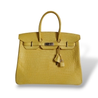 Bolsa Hermès Birkin 35 Croco Amarela 2015 Bolsa Hermès Birkin 35 Croco Amarela 2015