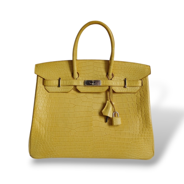 Bolsa Hermès Birkin 35 Croco Amarela 2015