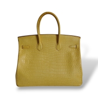 Bolsa Hermès Birkin 35 Croco Amarela 2015 Bolsa Hermès Birkin 35 Croco Amarela 2015
