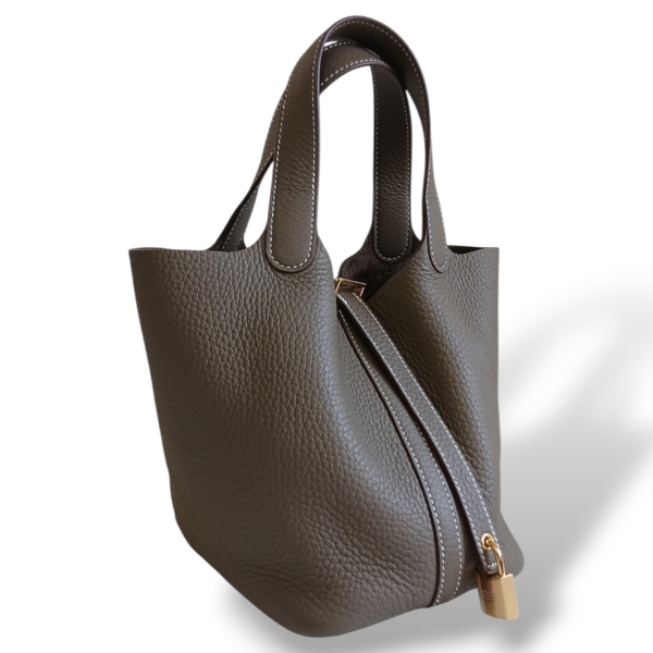 Bolsa Hermès Picotin 18 Clemence Etoupe 