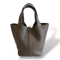 Bolsa Hermès Picotin 18 Clemence Etoupe Bolsa Hermès Picotin 18 Clemence Etoupe
