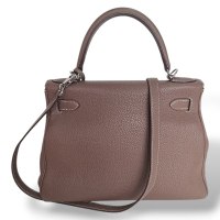 Bolsa Hermès Kelly 28 Etoupe com Ferragens Palladium