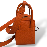Bolsa Hermès Lindy Mini Clemence Laranja 