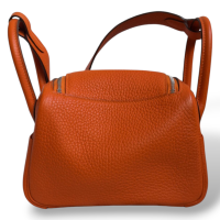 Bolsa Hermès Lindy Mini Clemence Laranja 
