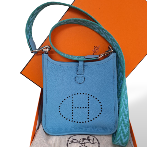 Bolsa Hermès Evelyne TPM Turquesa 