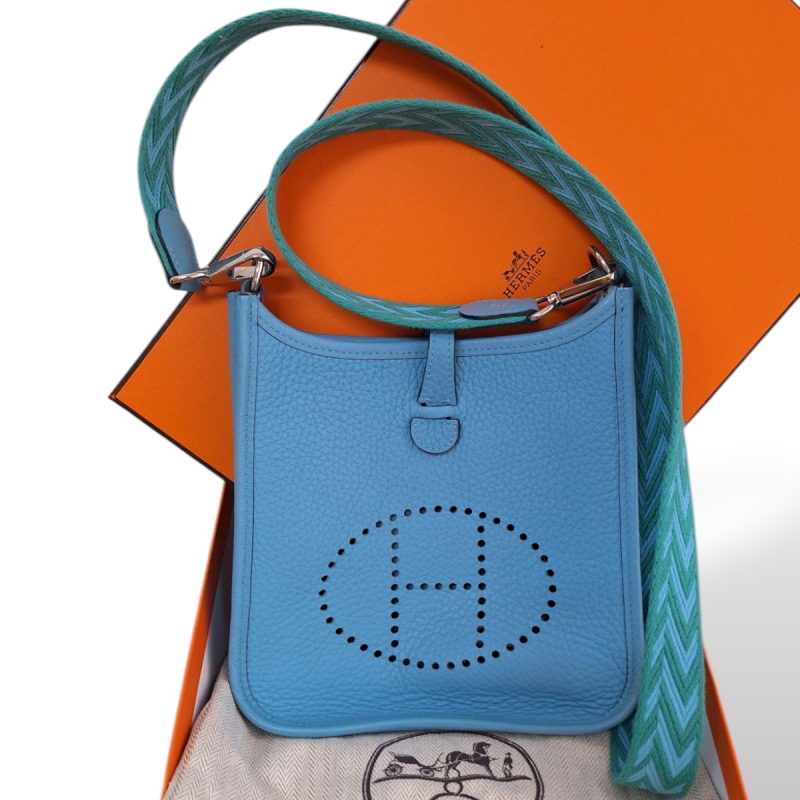 Bolsa Hermès Evelyne TPM Turquesa  Bolsa Hermès Evelyne TPM Turquesa