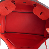 Bolsa Hermès Birkin 40 Clemence Vermelho Tomate Ferragem Palladium 