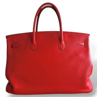 Bolsa Hermès Birkin 40 Clemence Vermelho Tomate Ferragem Palladium 