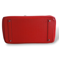 Bolsa Hermès Birkin 40 Clemence Vermelho Tomate Ferragem Palladium 